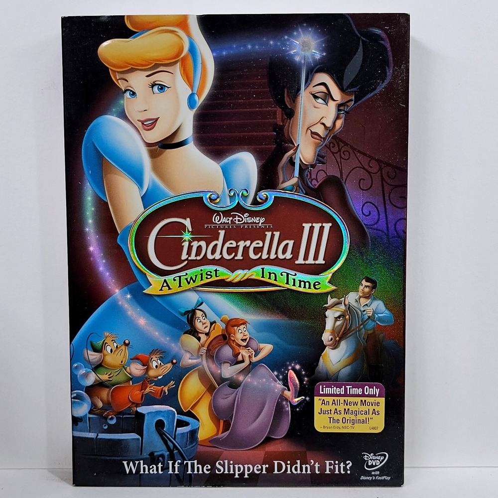 Disney Cinderella III A Twist In Time‎ DVD 2007 Limited Edition Slipcover